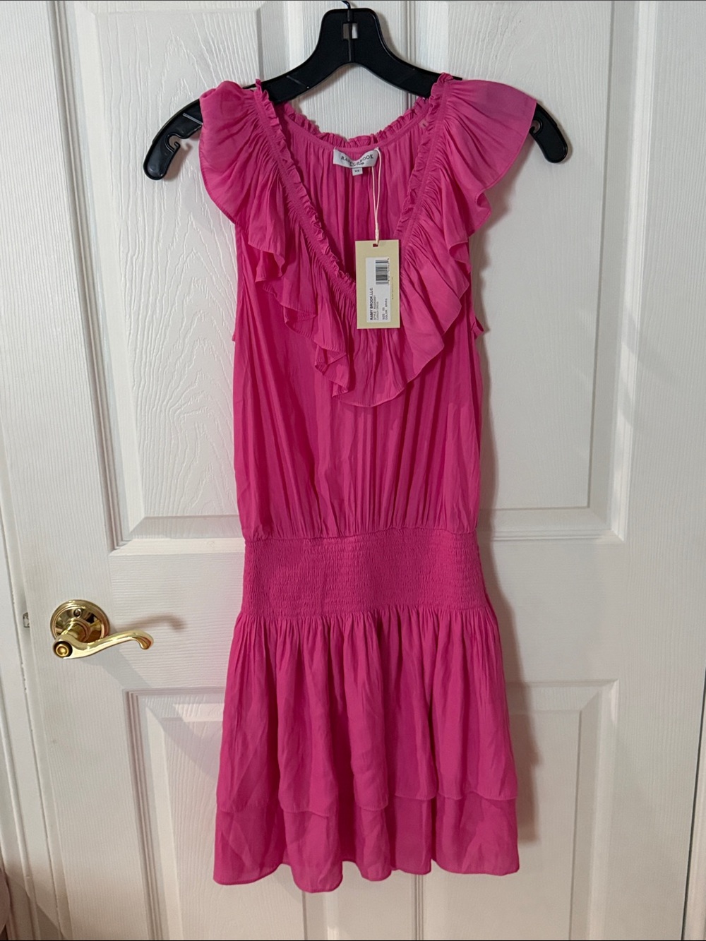 Ramy Brook Bright Pink Ruffle-Sleeve Girls Dress